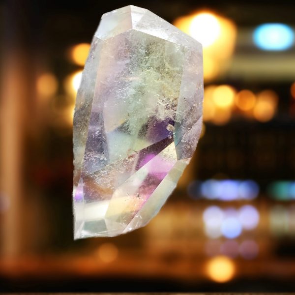 Close-up of iridescent crystal shard.