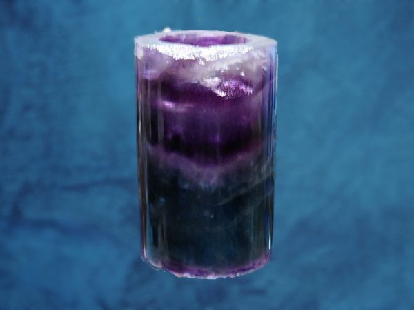 Purple and white amethyst crystal candle holder.